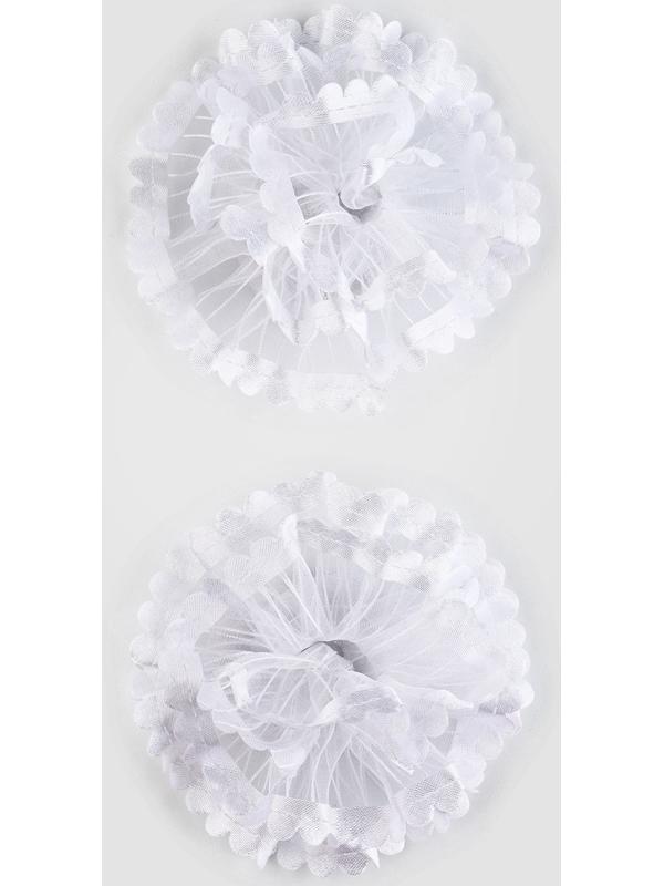 Бант для волос на резинке, белый, 2 штуки, 7 см, Холодное сердце