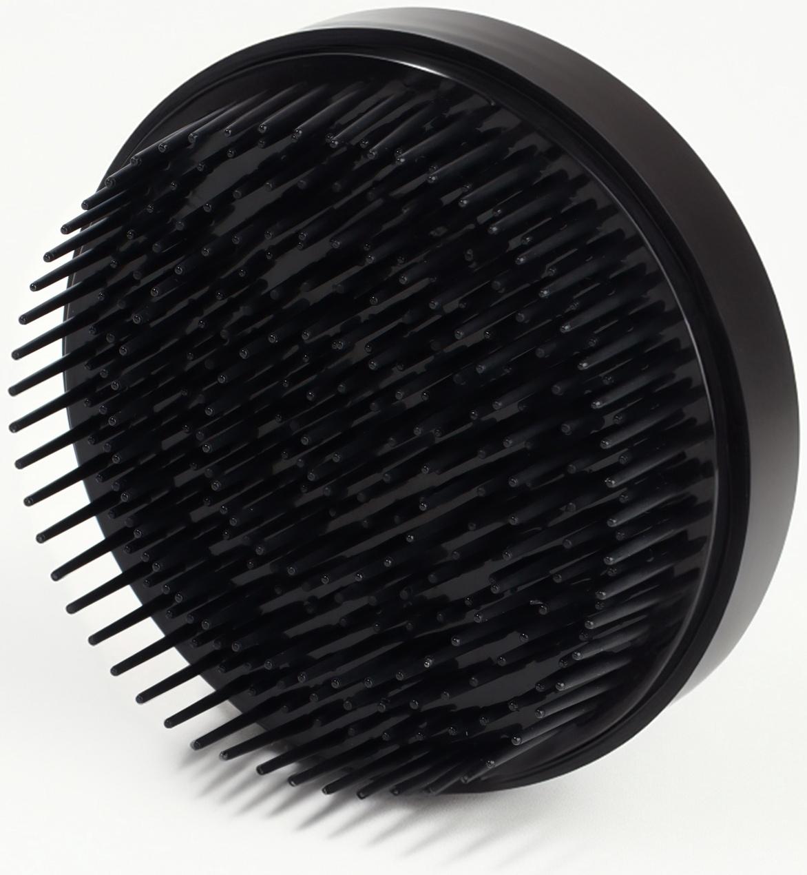 Расчёска массажная, круглая, складная, с зеркалом, d = 7,5 см, цвет чёрный