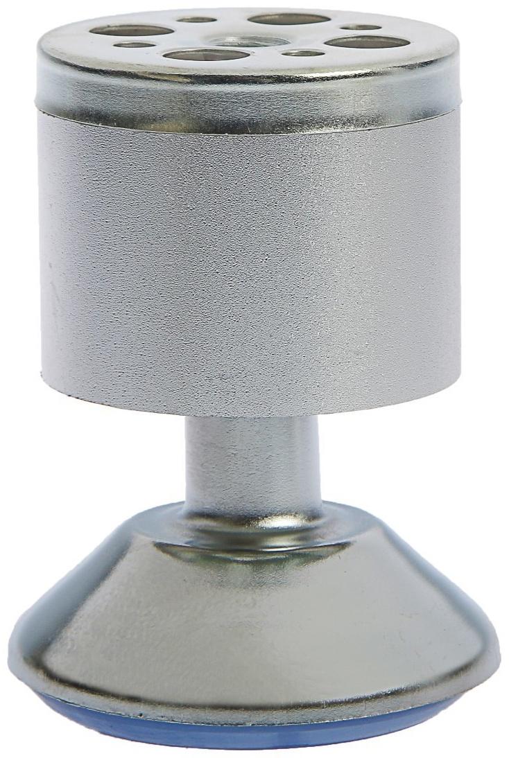 Опора мебельная, регулируемая, алюминиевая, D=50 мм, h=80 мм, цвет матовый хром, 4 шт