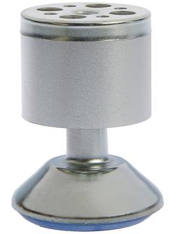 Опора мебельная, регулируемая, алюминиевая, D=50 мм, h=80 мм, цвет матовый хром, 4 шт