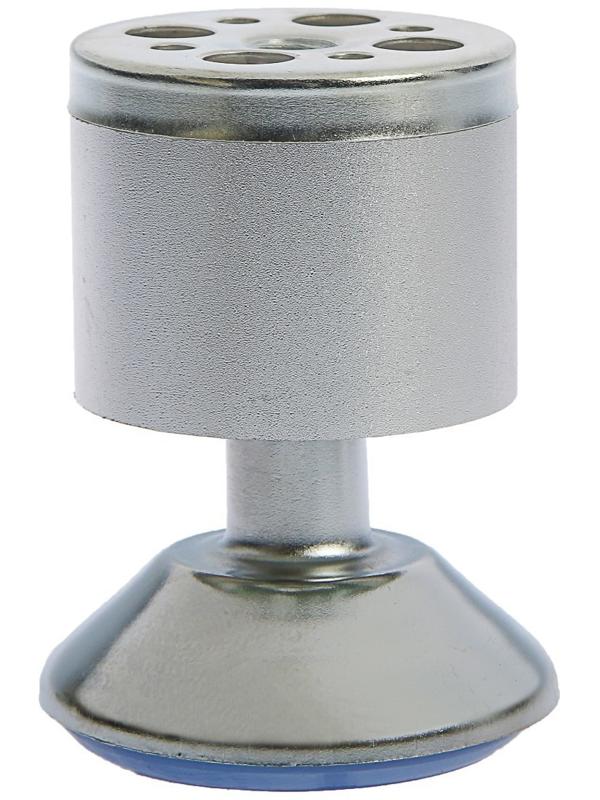 Опора мебельная, регулируемая, алюминиевая, D=50 мм, h=80 мм, цвет матовый хром, 4 шт