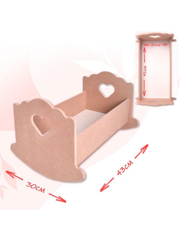 Кроватка-люлька для кукол «Сердечко», без постельного белья, 43 см