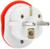Переходник универсальный 16А, с з/к, 220 В, красный, заподлицо в розетку