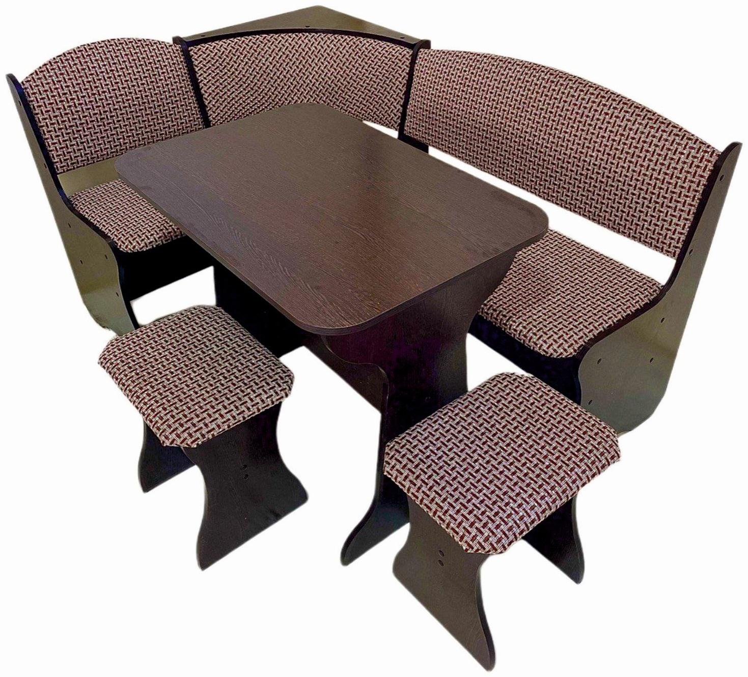 Кухонный уголок КУ-3/4М, 1560 х 1060 х 850, дуб венге/рогожка кор