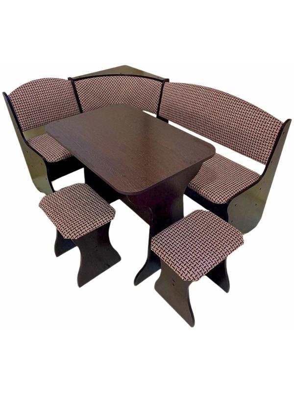 Кухонный уголок КУ-3/4М, 1560 х 1060 х 850, дуб венге/рогожка кор