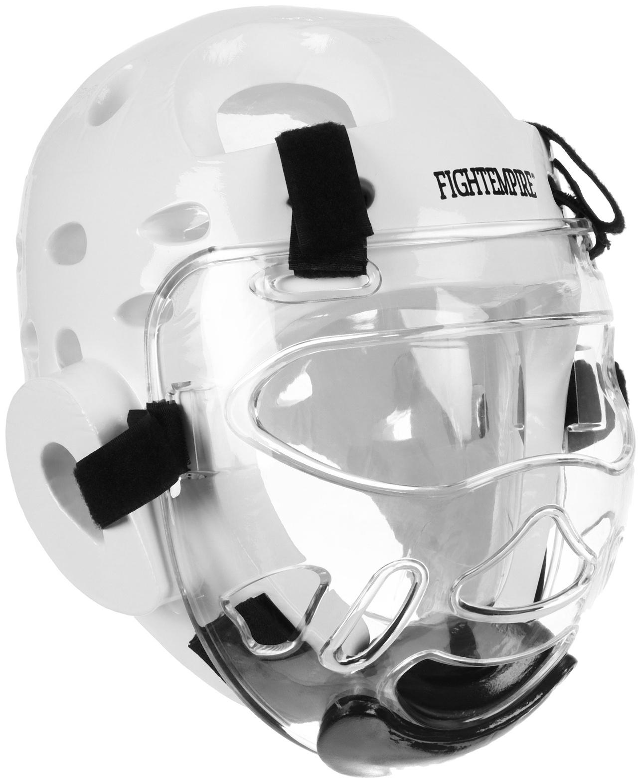 Маска защитная на шлем для Тхэквондо FIGHT EMPIRE, на липучках, размер S/M, прозрачная