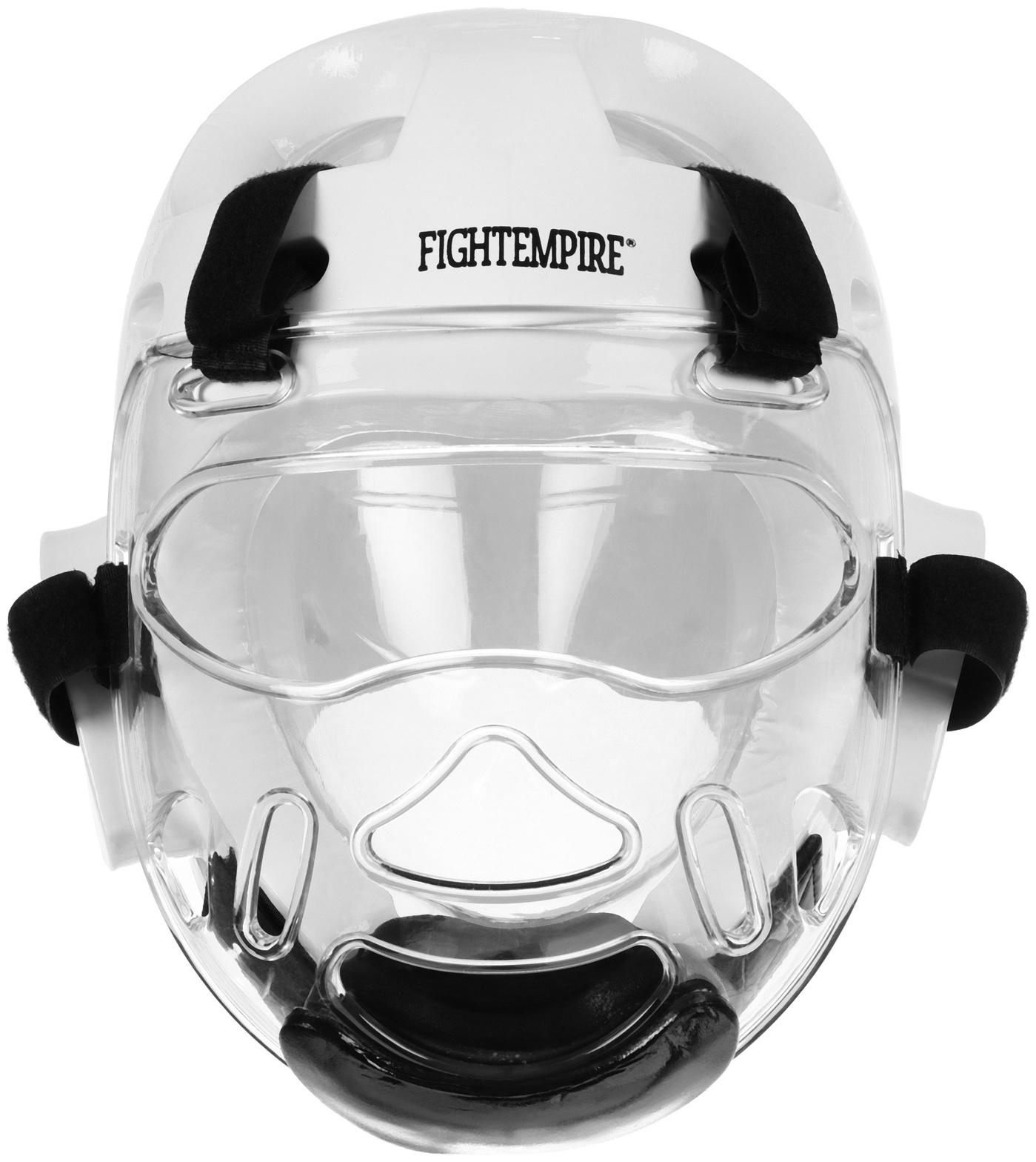 Маска защитная на шлем для Тхэквондо FIGHT EMPIRE, на липучках, размер S/M, прозрачная