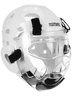 Маска защитная на шлем для Тхэквондо FIGHT EMPIRE, на липучках, размер S/M, прозрачная