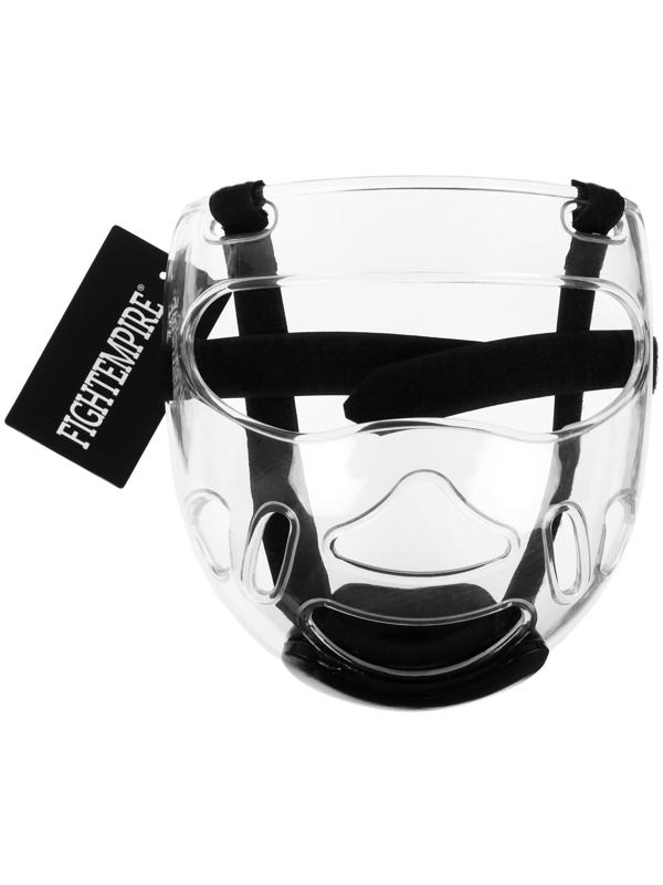 Маска защитная на шлем для Тхэквондо FIGHT EMPIRE, на липучках, размер S/M, прозрачная