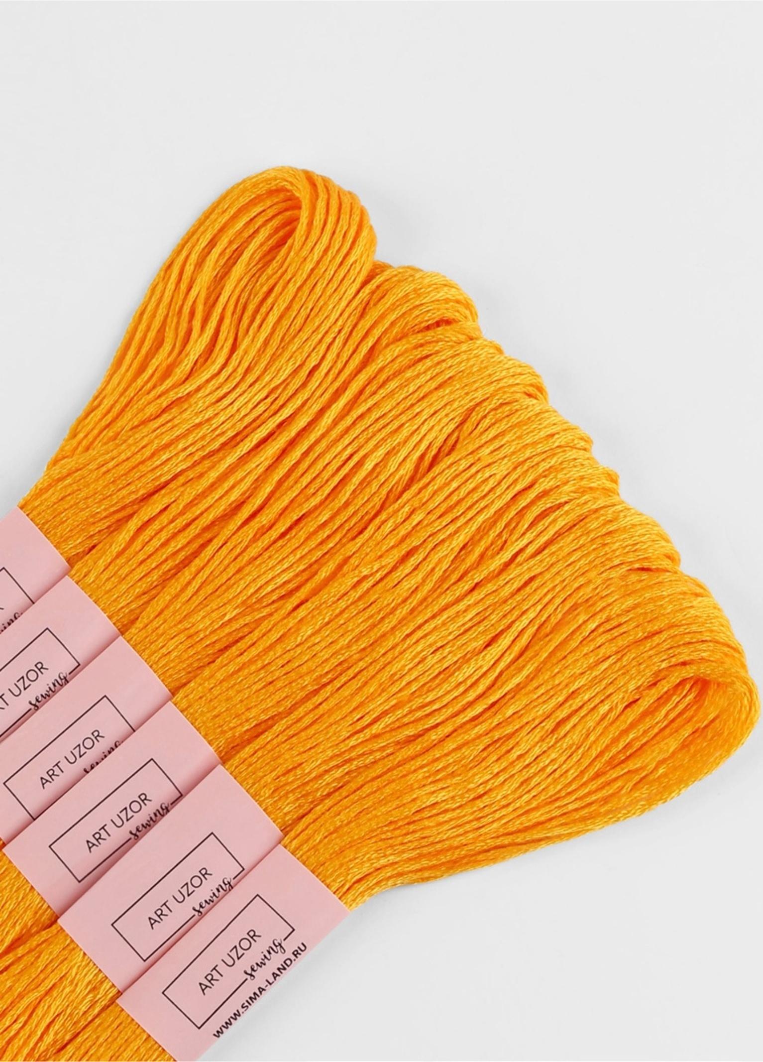 Набор ниток мулине №742, 8±1 м, 6 шт., светло-оранжевый