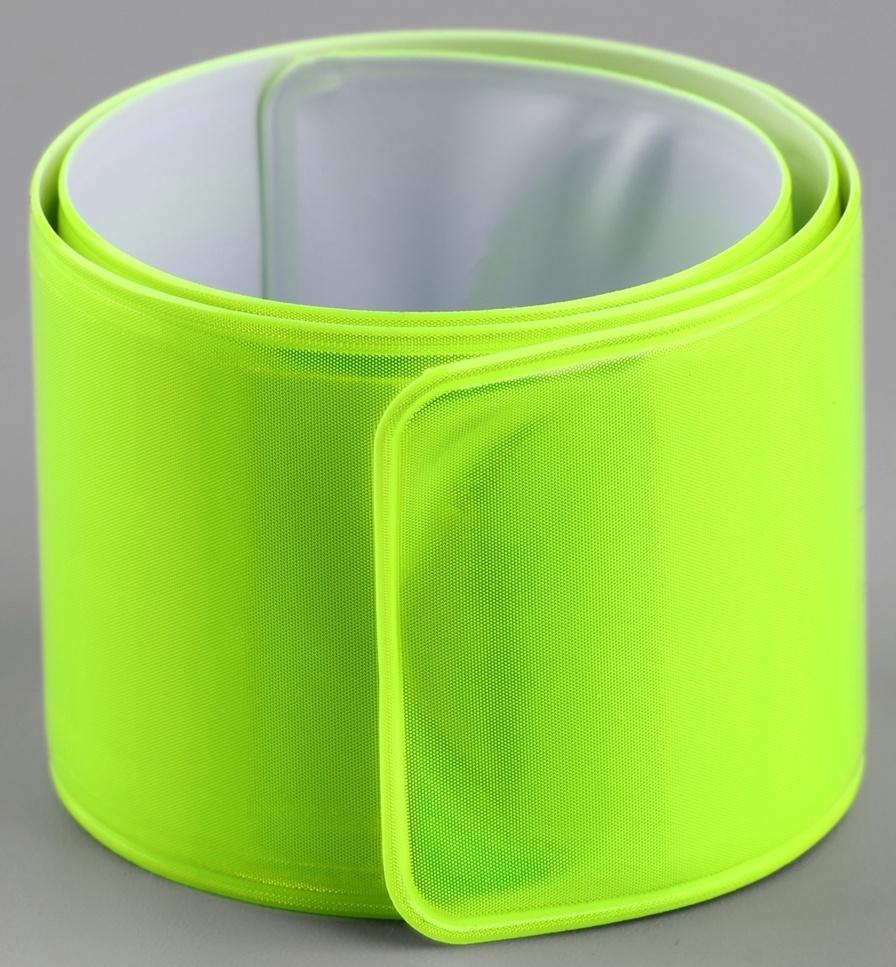 Светоотражающий слэп-браслет, самофиксирующийся, 3 × 30 см, цвет салатовый