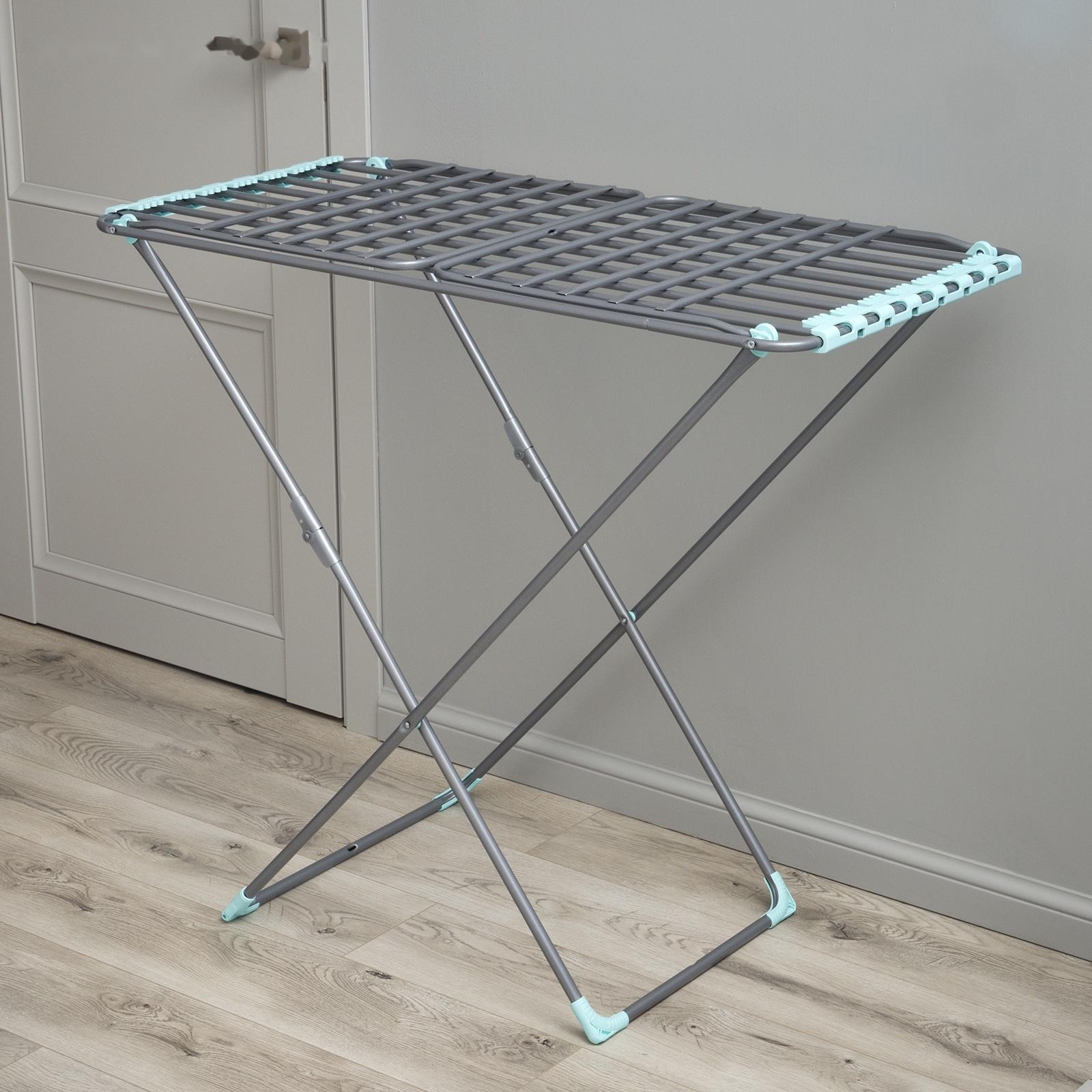 Сушилка для белья напольная, рабочая длина 18 м, серая