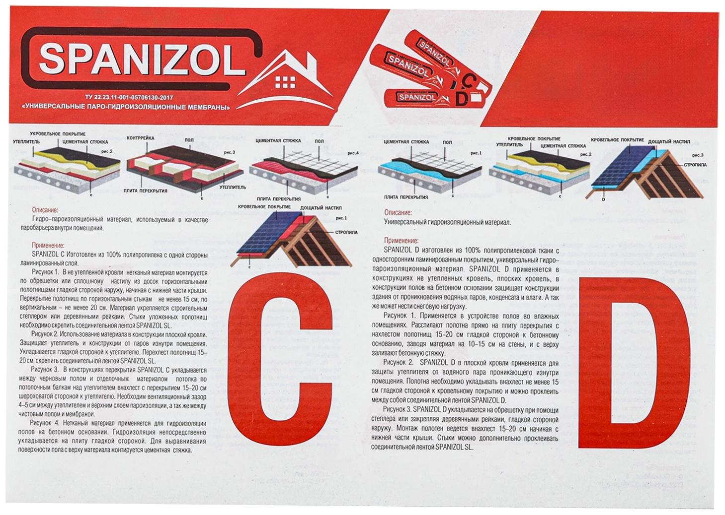 Гидроизоляция, (SpanIzol D) 1,6х21,87 м (35 м2 в рулоне)