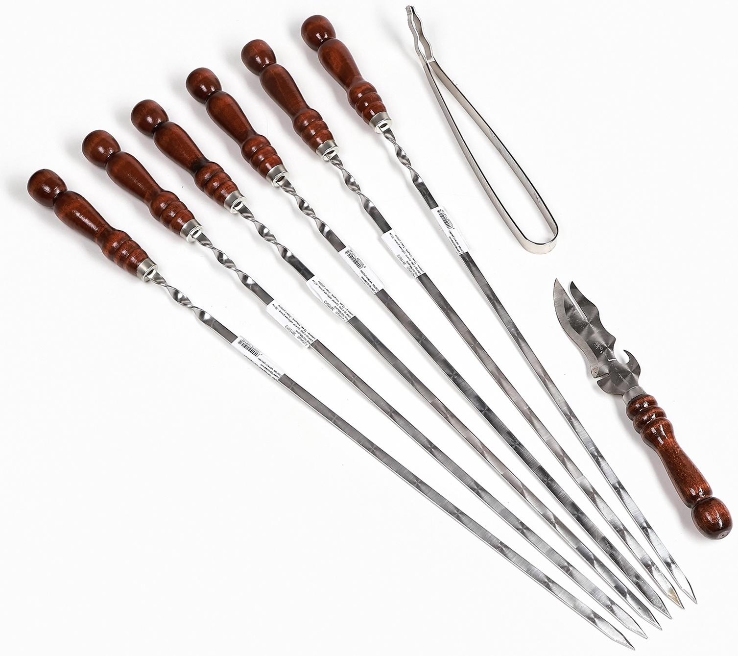 Набор с шампурами подарочный «Шафран», 8 предметов, шампуры 50 см