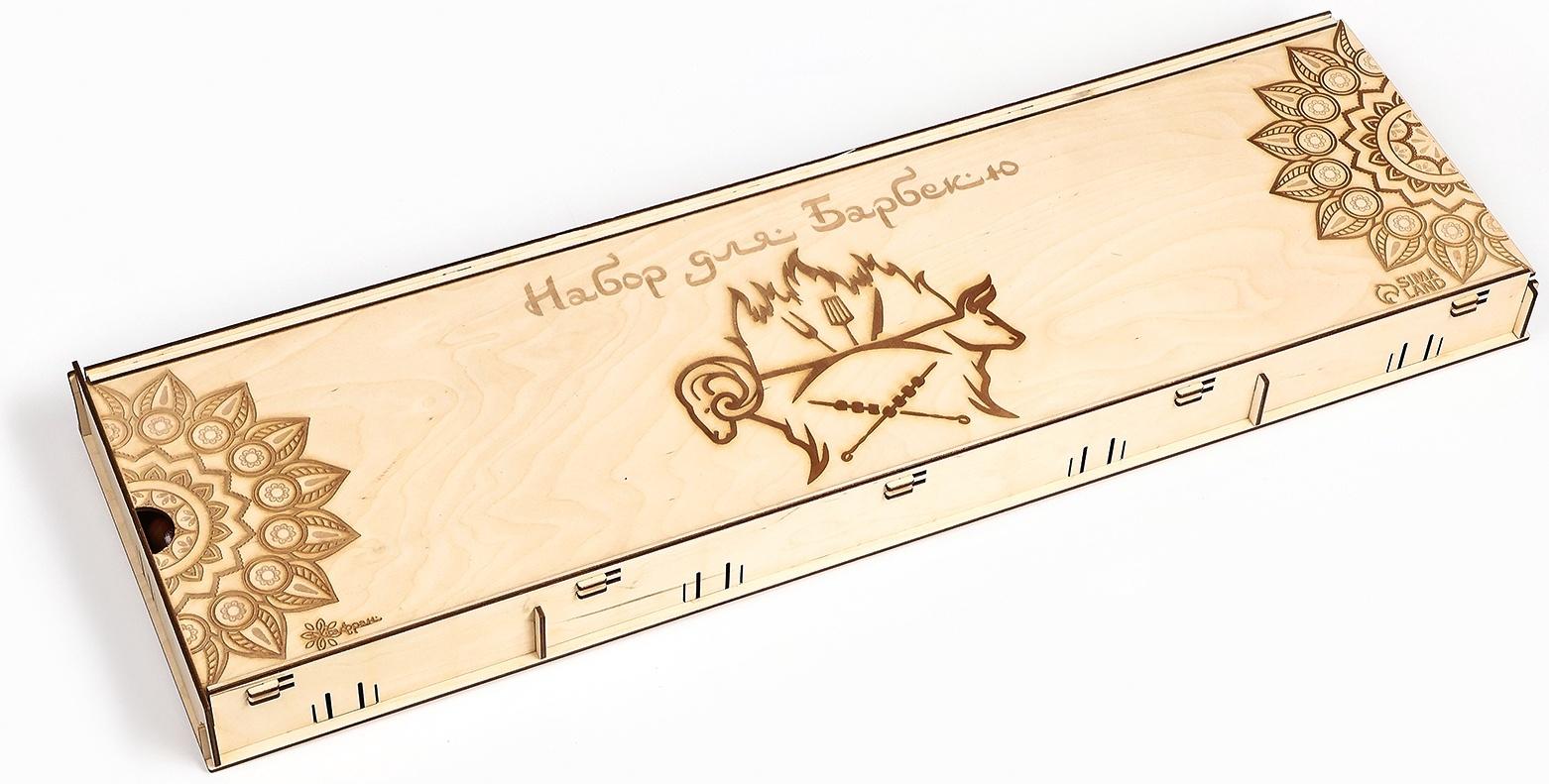 Набор с шампурами подарочный «Шафран», 8 предметов, шампуры 50 см