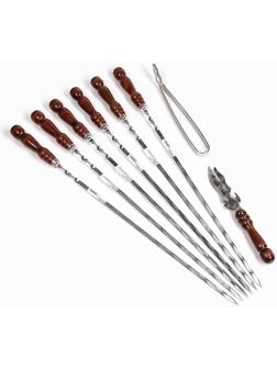 Набор с шампурами подарочный «Шафран», 8 предметов, шампуры 50 см