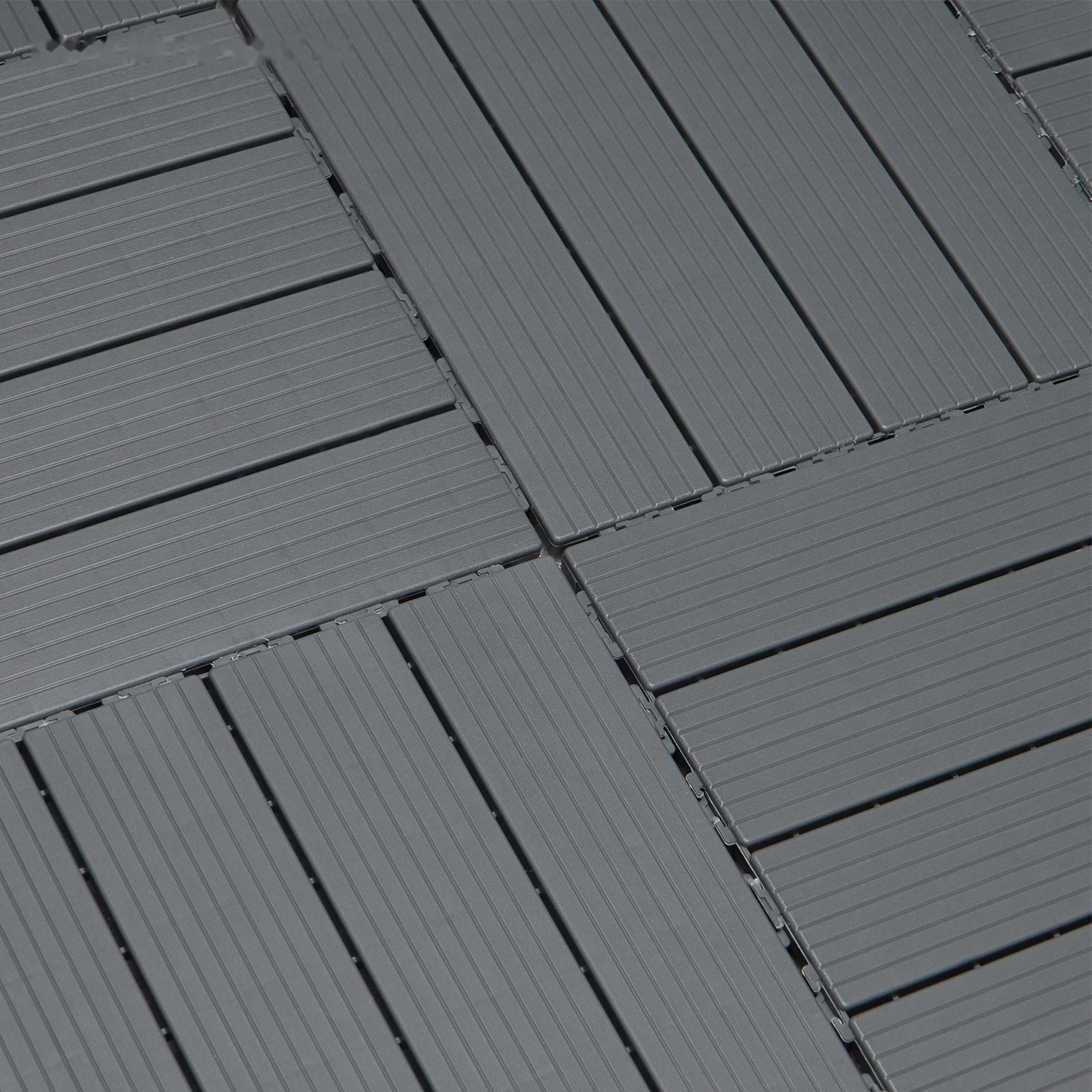 Плитка садовая, тротуарная, набор - 10 шт, пластик, темно-серая, 30 х 30 х 2 см