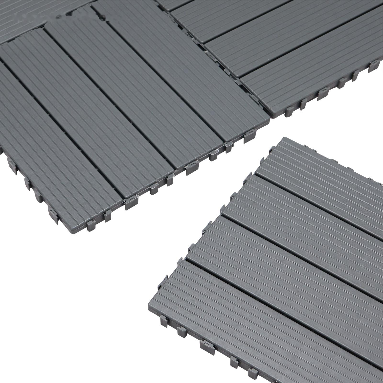 Плитка садовая, тротуарная, набор - 10 шт, пластик, темно-серая, 30 х 30 х 2 см