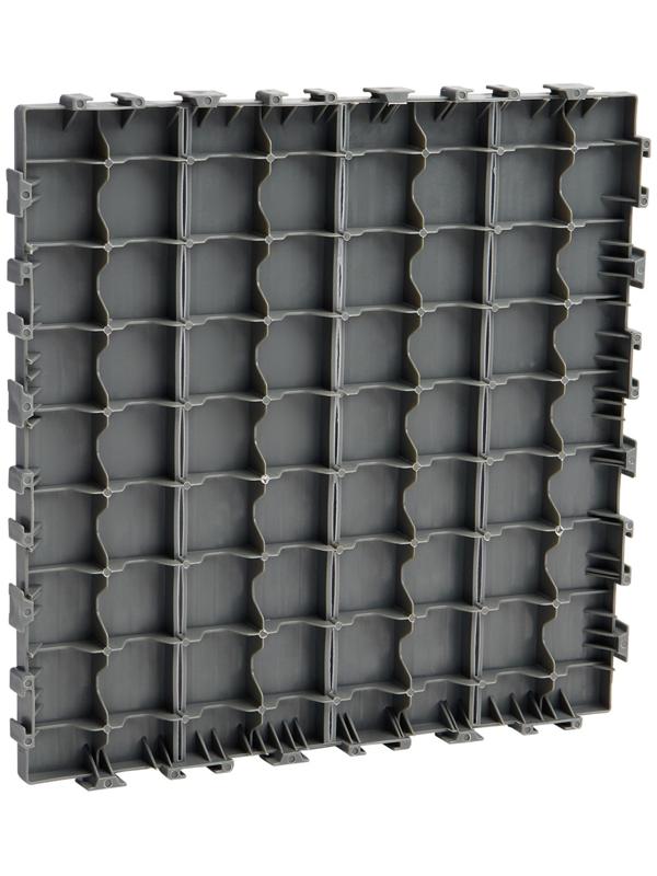 Плитка садовая, тротуарная, набор - 10 шт, пластик, темно-серая, 30 х 30 х 2 см