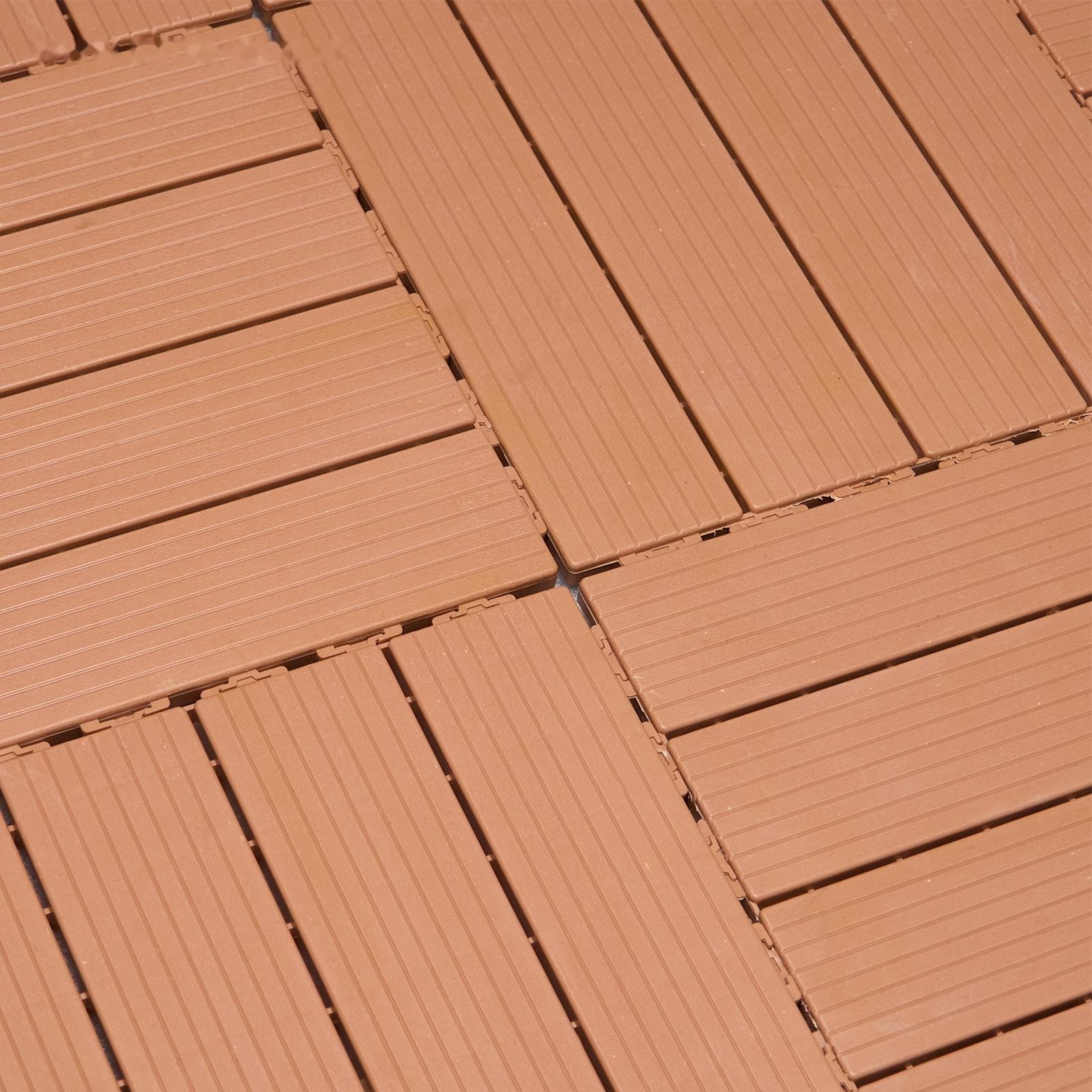 Плитка садовая, тротуарная, набор - 10 шт, пластик, коричневая, 30 х 30 х 2 см