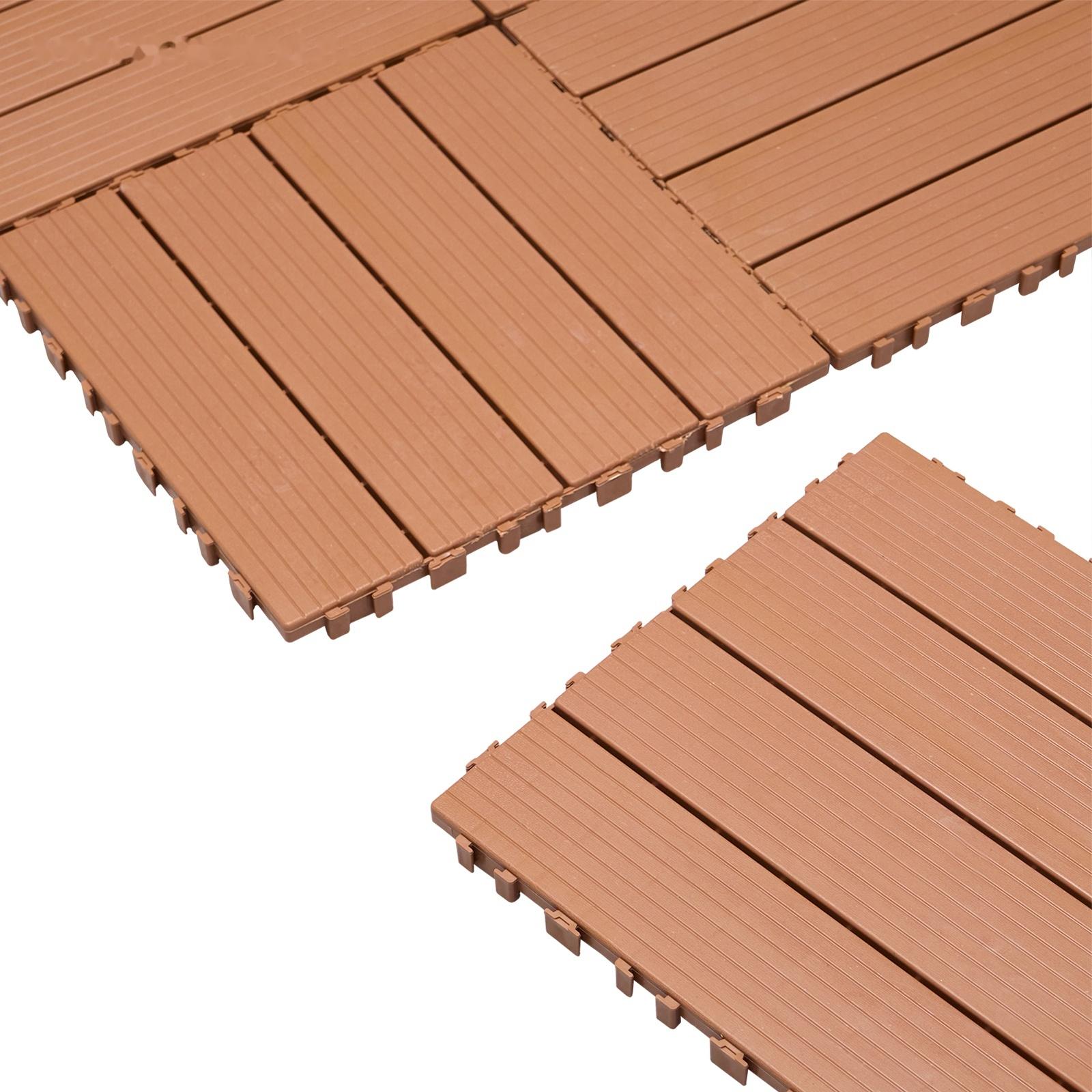 Плитка садовая, тротуарная, набор - 10 шт, пластик, коричневая, 30 х 30 х 2 см