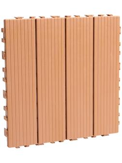 Плитка садовая, тротуарная, набор - 10 шт, пластик, коричневая, 30 х 30 х 2 см