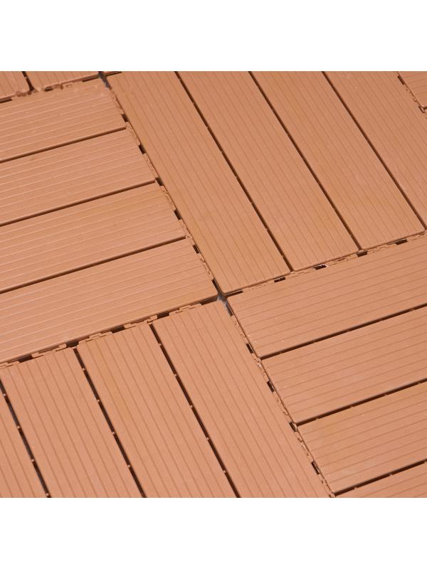 Плитка садовая, тротуарная, набор - 10 шт, пластик, коричневая, 30 х 30 х 2 см