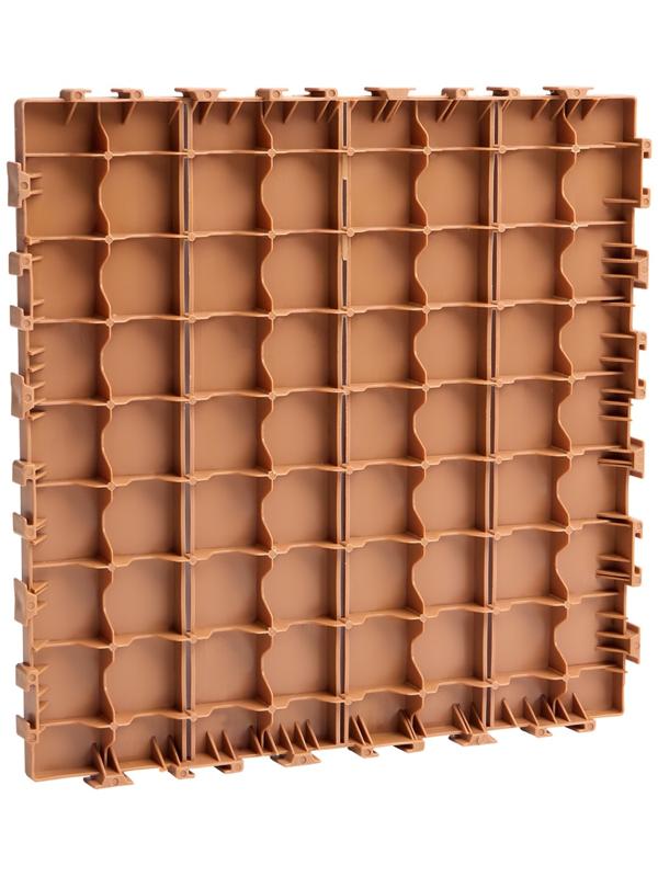 Плитка садовая, тротуарная, набор - 10 шт, пластик, коричневая, 30 х 30 х 2 см