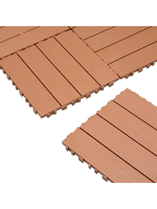 Плитка садовая, тротуарная, набор - 10 шт, пластик, коричневая, 30 х 30 х 2 см