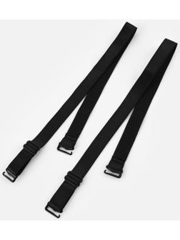 Бретели для бюстгальтера, текстильные, 1.5 см, 45 см, пара, чёрные