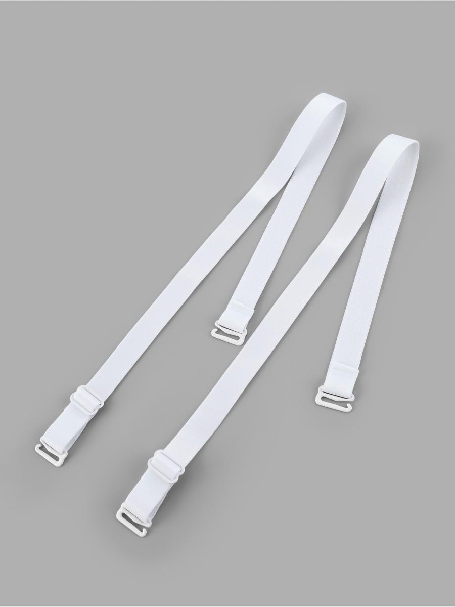 Лямки для бюстгальтера, текстильные, 1.5 см, 45 см, пара, белые
