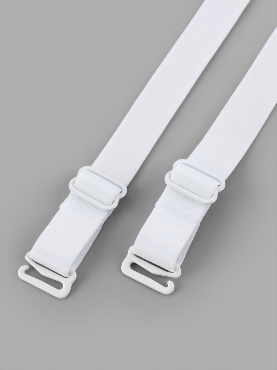 Лямки для бюстгальтера, текстильные, 1.5 см, 45 см, пара, белые