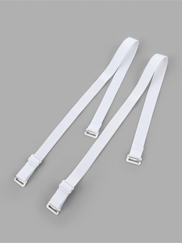 Лямки для бюстгальтера, текстильные, 1.5 см, 45 см, пара, белые