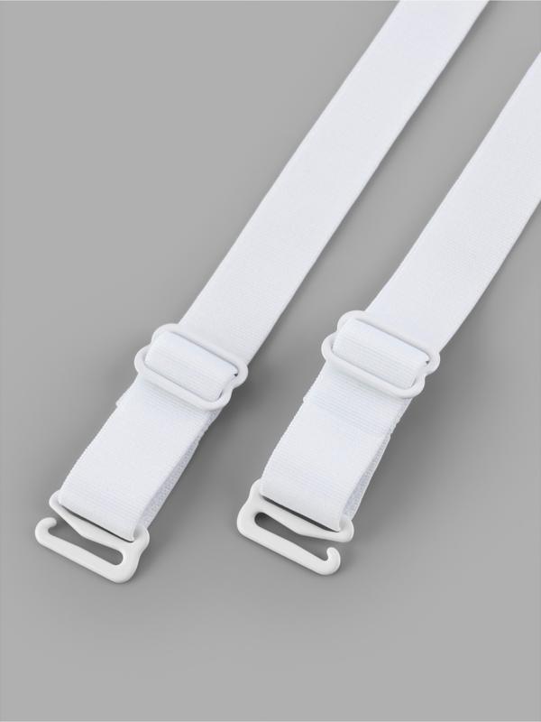 Лямки для бюстгальтера, текстильные, 1.5 см, 45 см, пара, белые