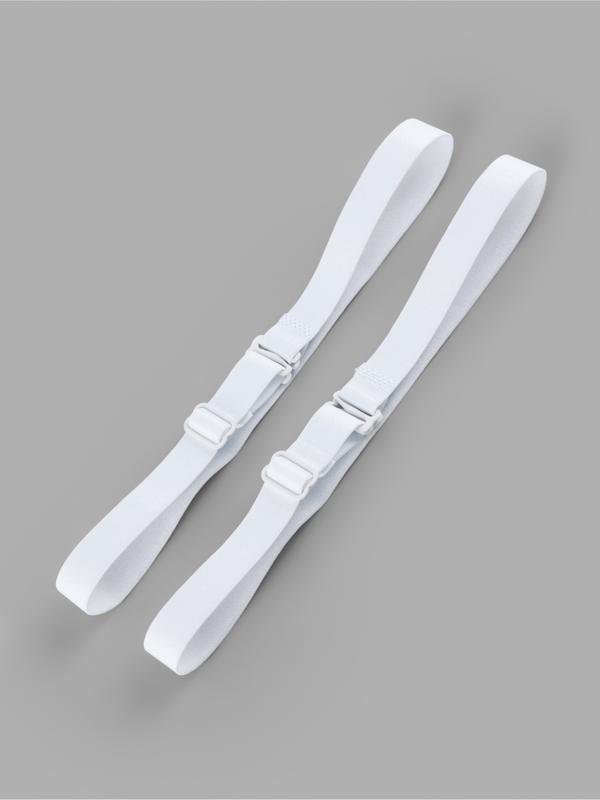 Лямки для бюстгальтера, текстильные, 1.5 см, 45 см, пара, белые