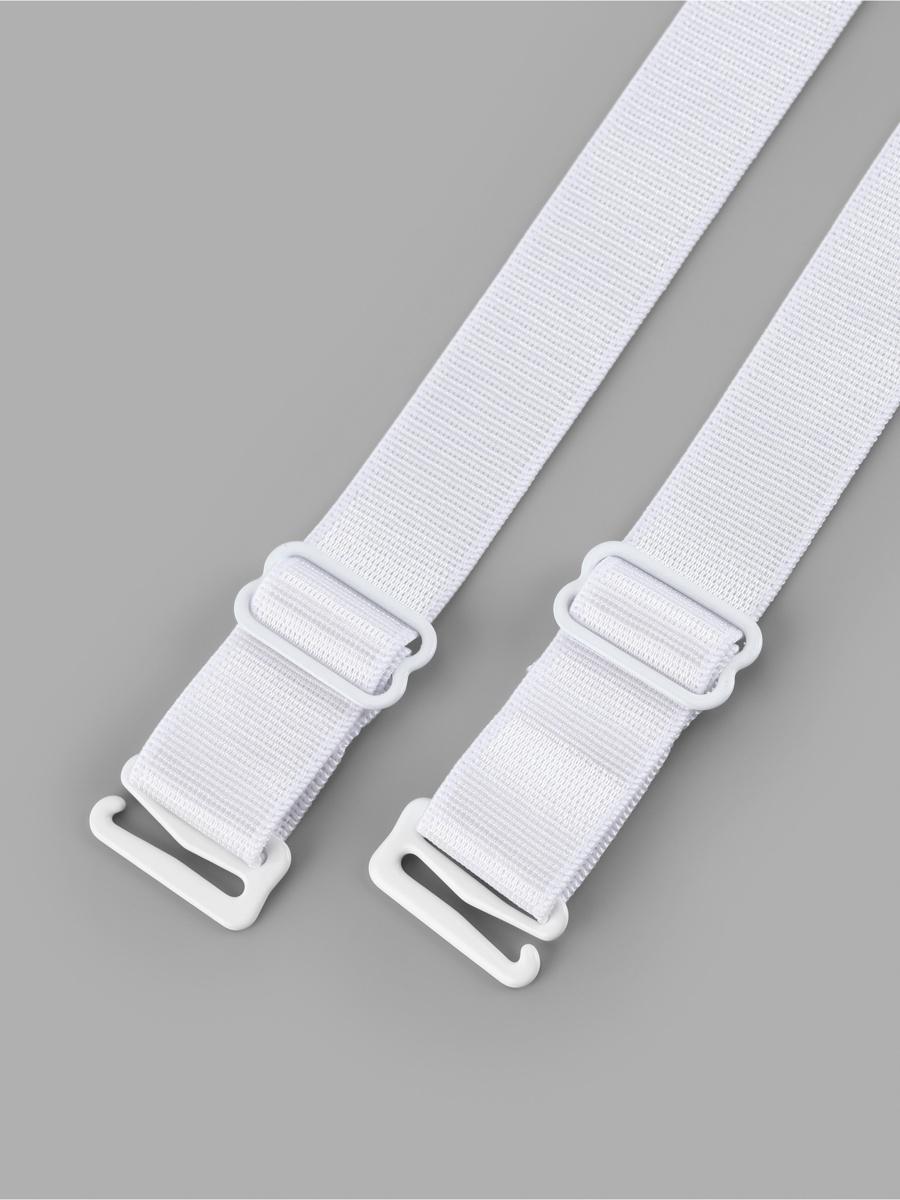 Бретели для бюстгальтера, текстильные, 1.8 см, 45 см, пара, белые