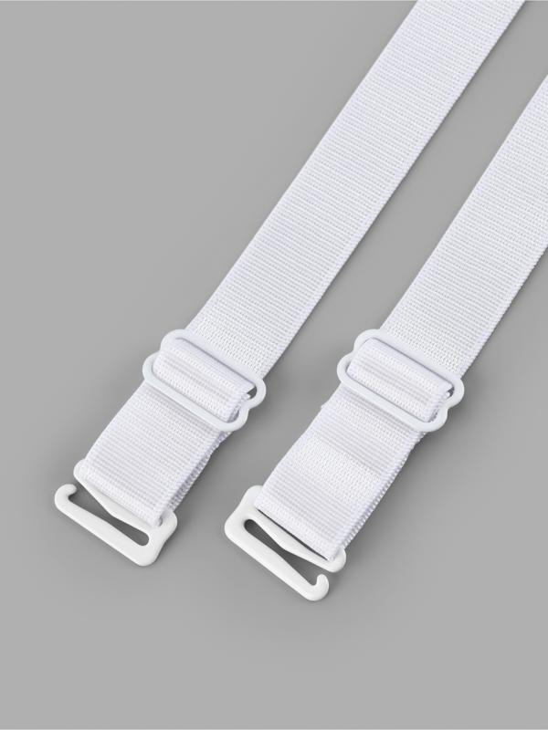 Бретели для бюстгальтера, текстильные, 1.8 см, 45 см, пара, белые