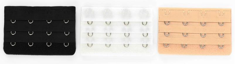 Застёжка для бюстгальтера, удлинитель, 3 ряда 4 крючка, 5×7.5 см, 3 шт.