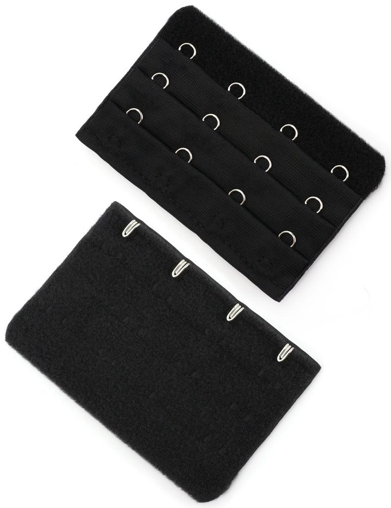 Застёжка для бюстгальтера, удлинитель, 3 ряда 4 крючка, 5×7.5 см, 3 шт.