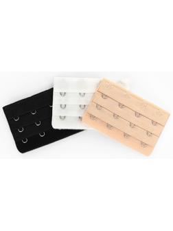 Застёжка для бюстгальтера, удлинитель, 3 ряда 4 крючка, 5×7.5 см, 3 шт.