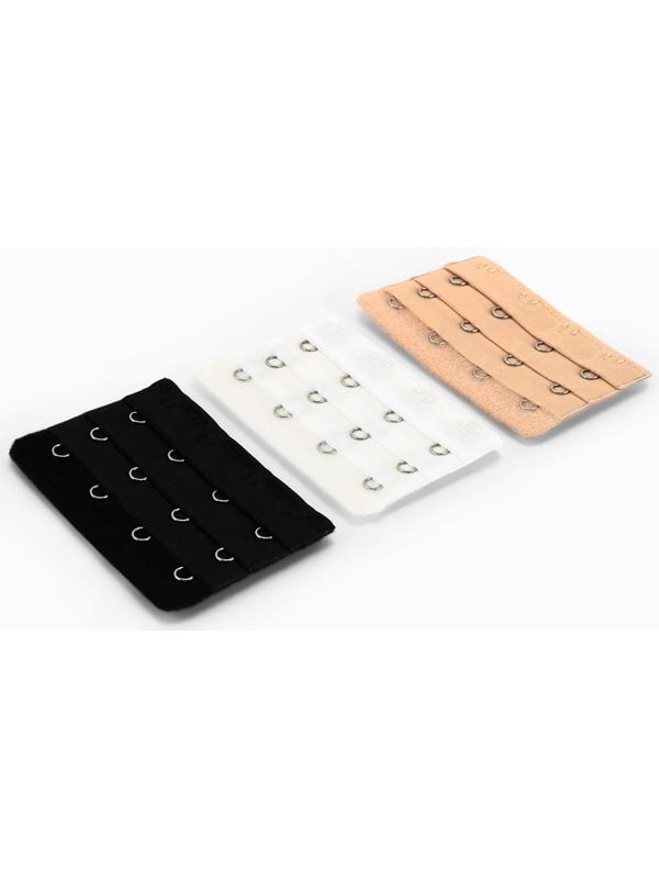 Застёжка для бюстгальтера, удлинитель, 3 ряда 4 крючка, 5×7.5 см, 3 шт.