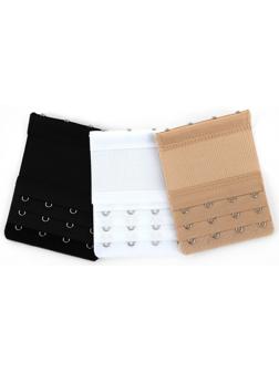 Застёжка для бюстгальтера, удлинитель, 3 ряда, 4 крючка, 7.5×10 см, 3 шт.