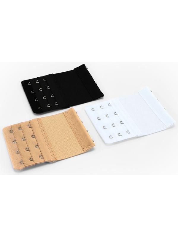 Застёжка для бюстгальтера, удлинитель, 3 ряда, 4 крючка, 7.5×10 см, 3 шт.