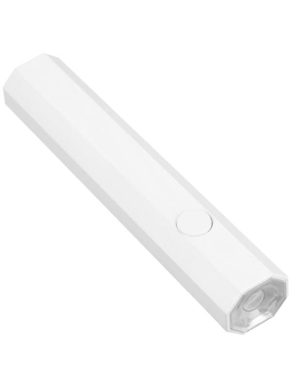 Лампа для маникюра LUF-08, UV/LED, 1 диод, 3 Вт, от батареек, белая