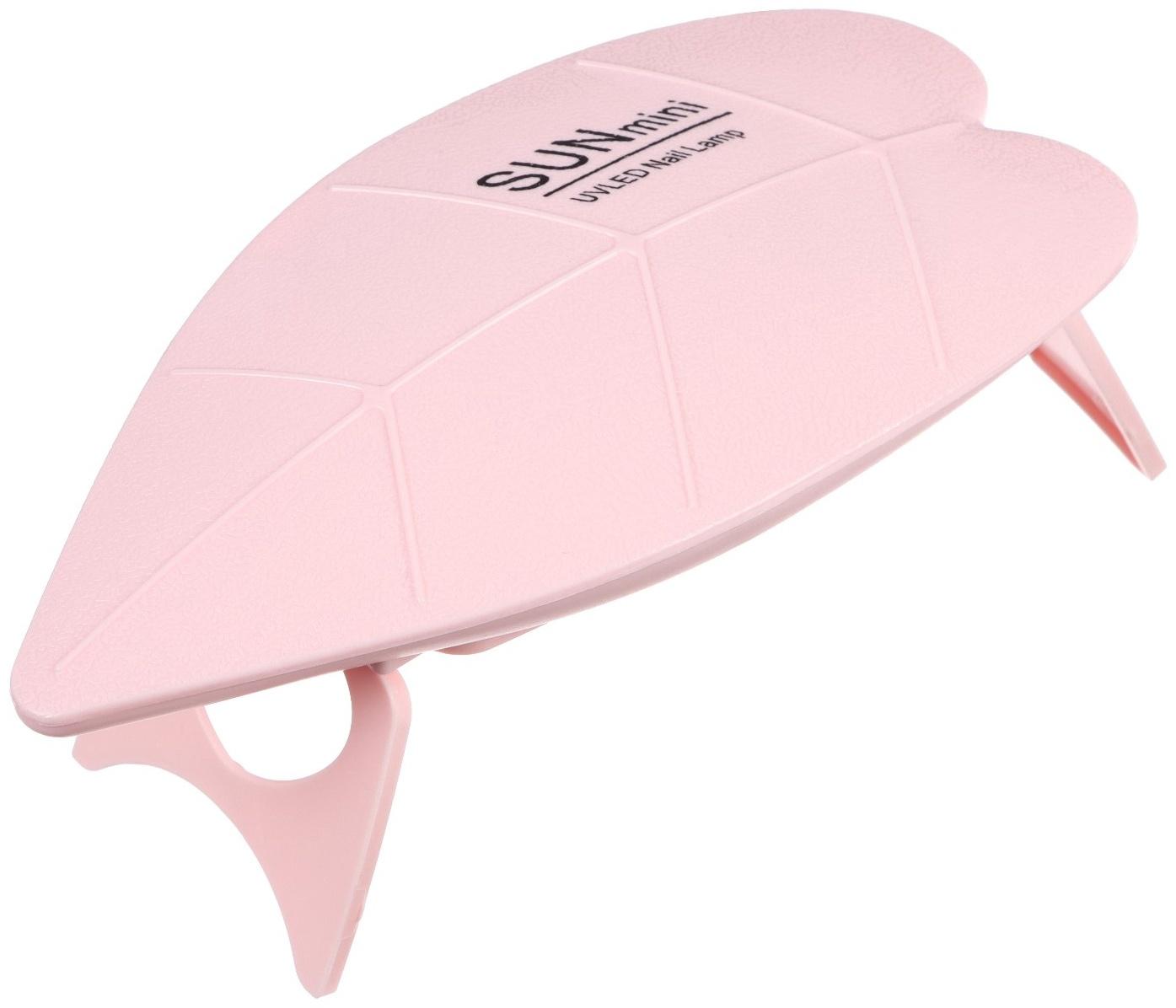 Лампа для маникюра LUF-09, UV/LED, 6 диодов, 6 Вт, USB, розовая