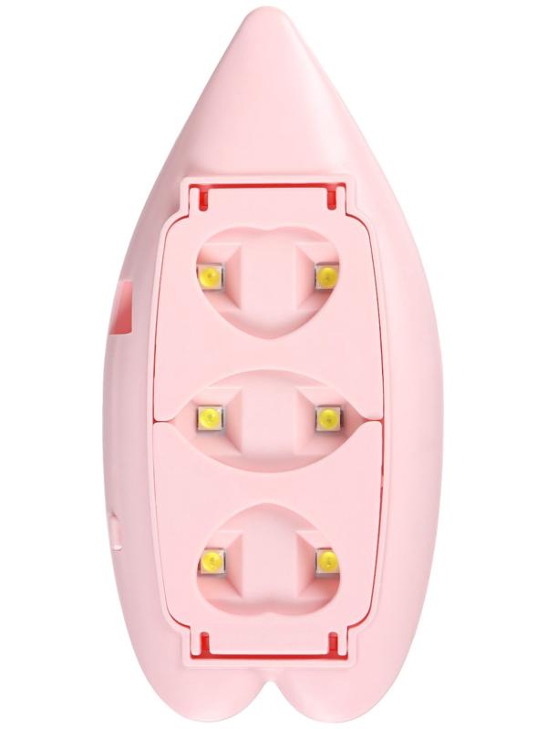 Лампа для маникюра LUF-09, UV/LED, 6 диодов, 6 Вт, USB, розовая