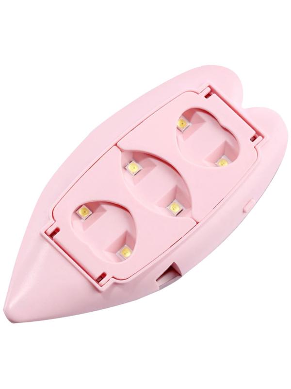 Лампа для маникюра LUF-09, UV/LED, 6 диодов, 6 Вт, USB, розовая
