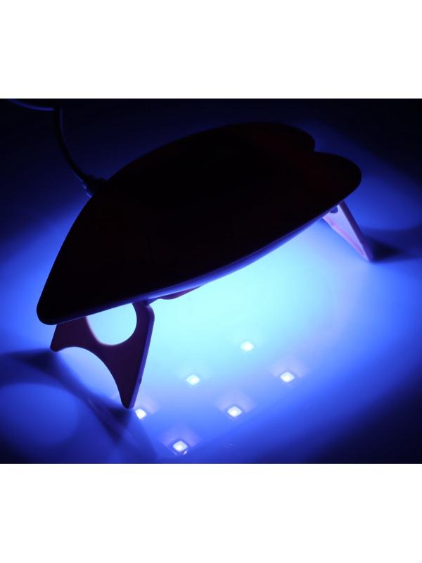 Лампа для маникюра LUF-09, UV/LED, 6 диодов, 6 Вт, USB, розовая