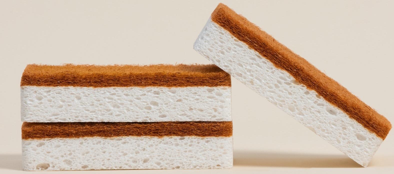 Губки для посуды SL Home, из древесной целлюлозы, с кокосовым абразивом, 3 шт.