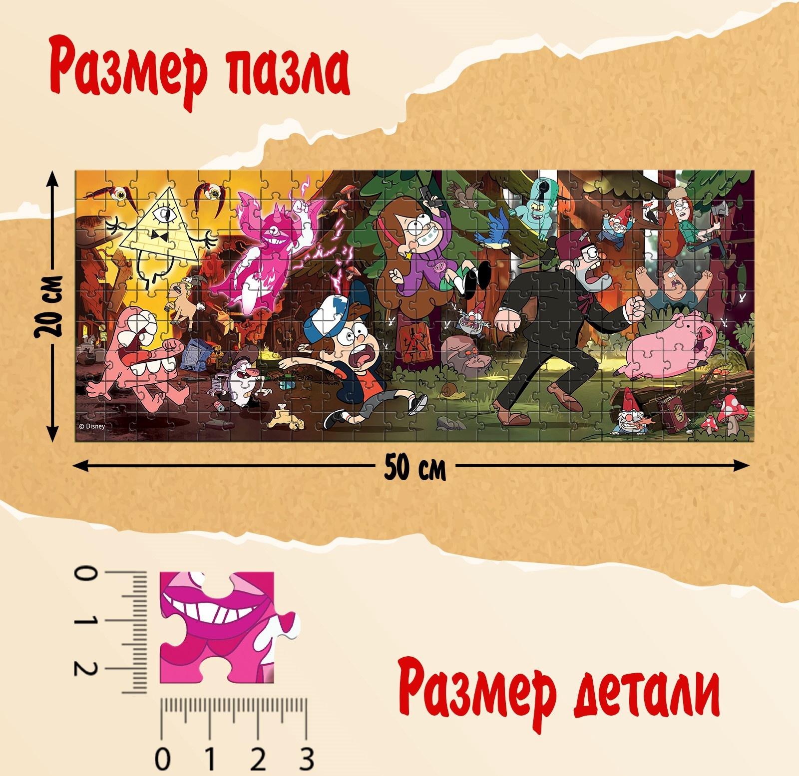 Пазл панорама «Странногеддон», 198 деталей, Гравити фолз